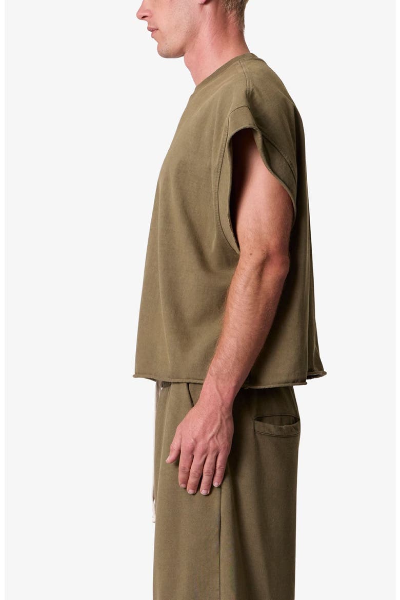 Distressed Cotton Cutoff T-Shirt, Alternate, color, OLIVE