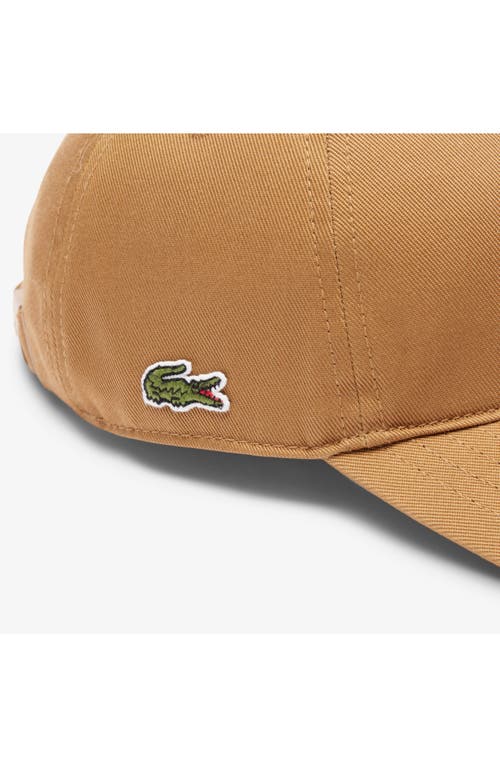 Lacoste Essential Cotton Twill Baseball Cap In Brown