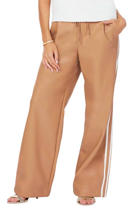 Faux Leather Track Pant