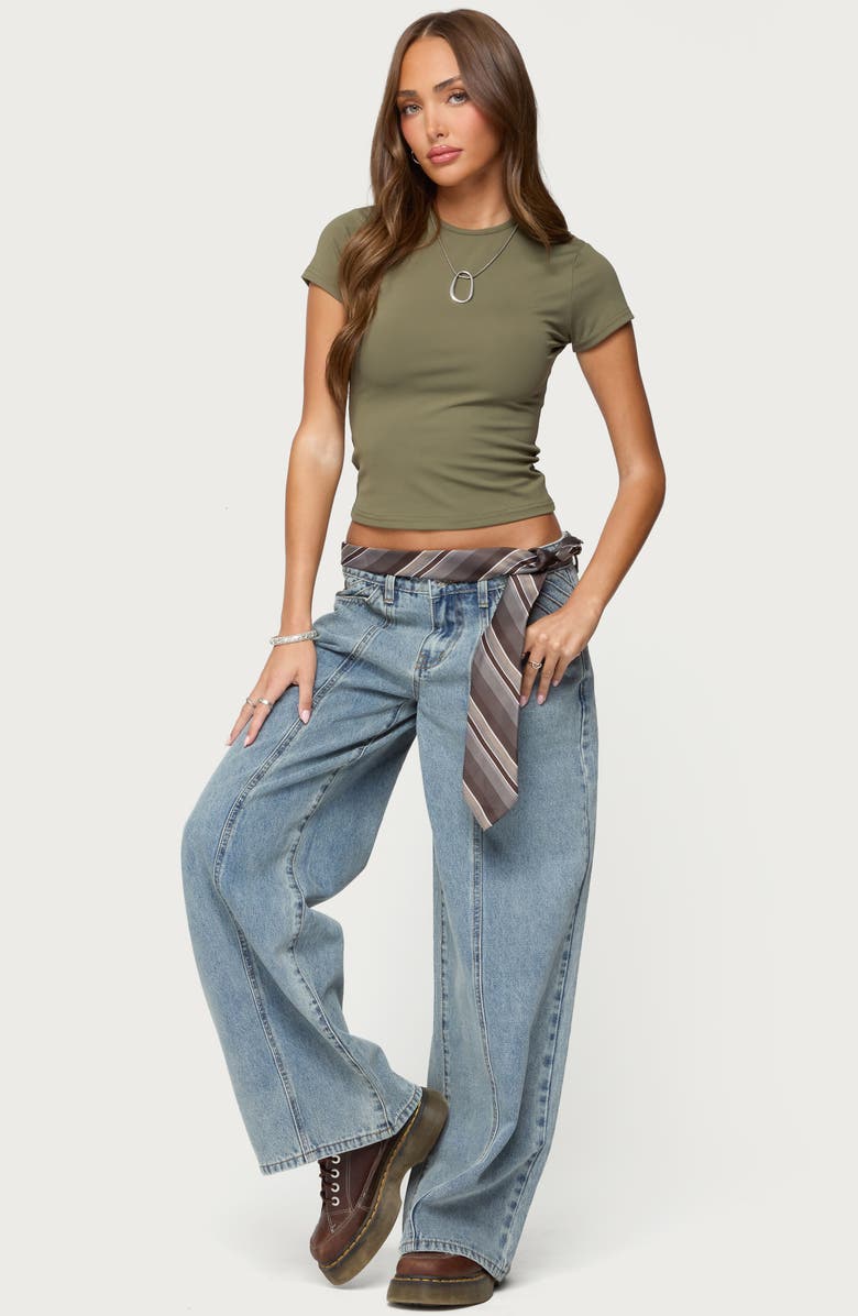 EDIKTED Tay Crop Top, Alternate, color, Olive