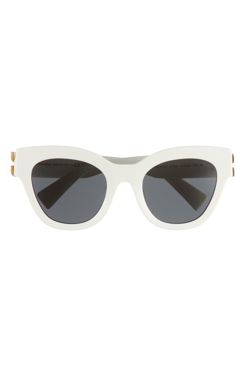 Miu Miu 51mm Square Sunglasses, Main, color, White