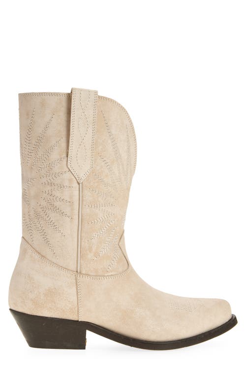 Golden Goose Wish Star Short Western Boot In Butter