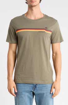 Palm Stripe Cotton Graphic T-Shirt