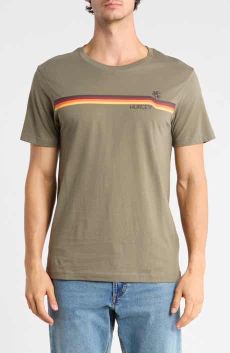 Palm Stripe Cotton Graphic T-Shirt
