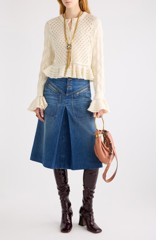 Chloé Latte-colored Crochet Cardigan In Blend In Neutral