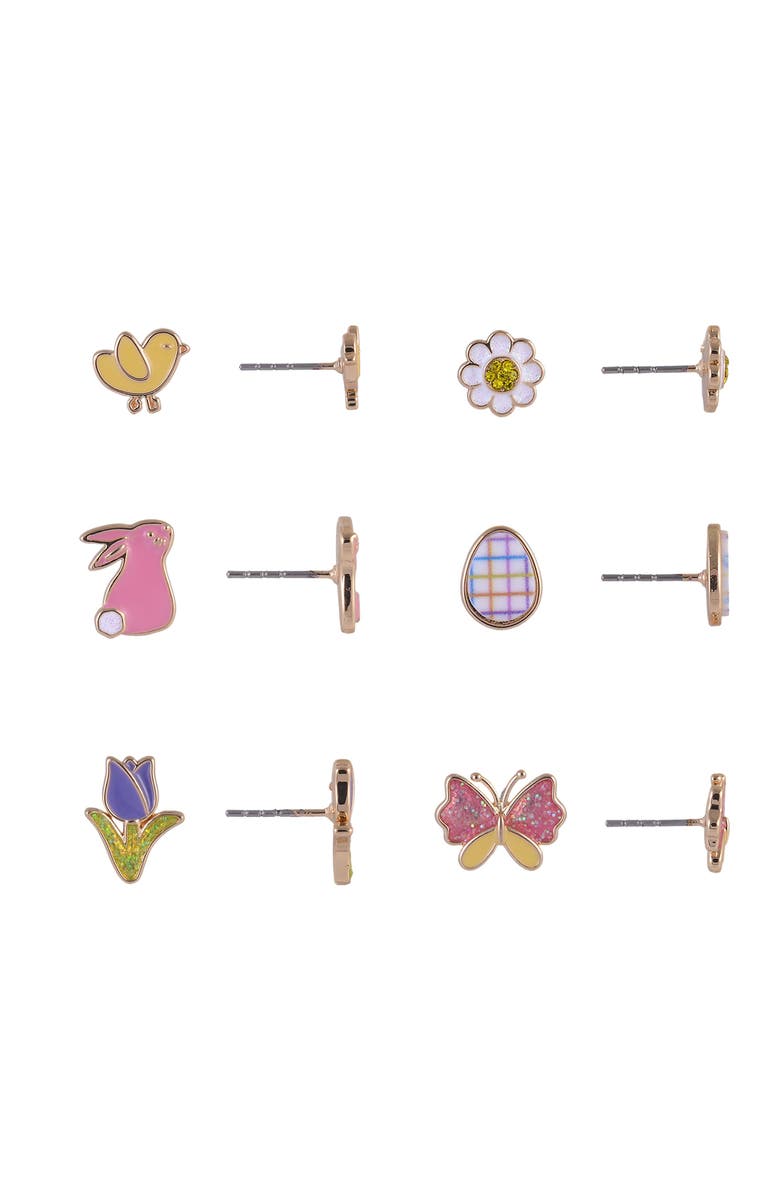 Hallmark 6 pack Easter Theme Stud Earring Set, Alternate, color, Multicolored