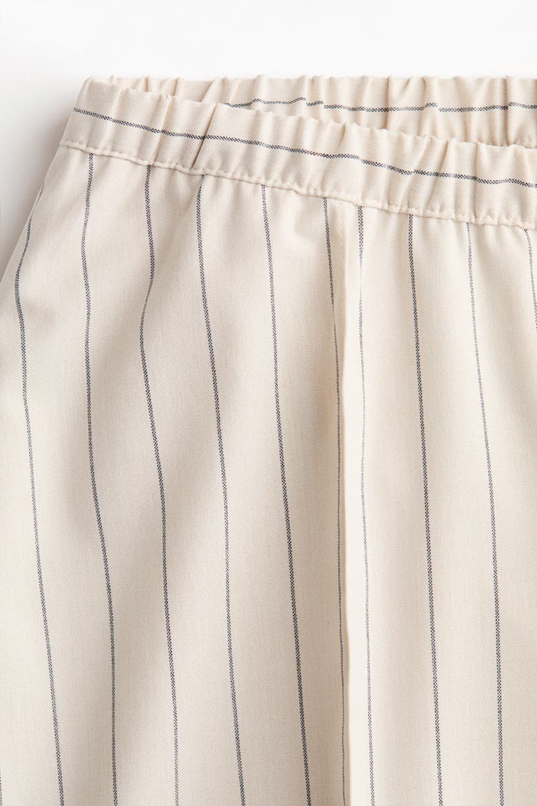 Mama Before & After Wide-leg Crease-detail Pants, Alternate, color, Cream/striped