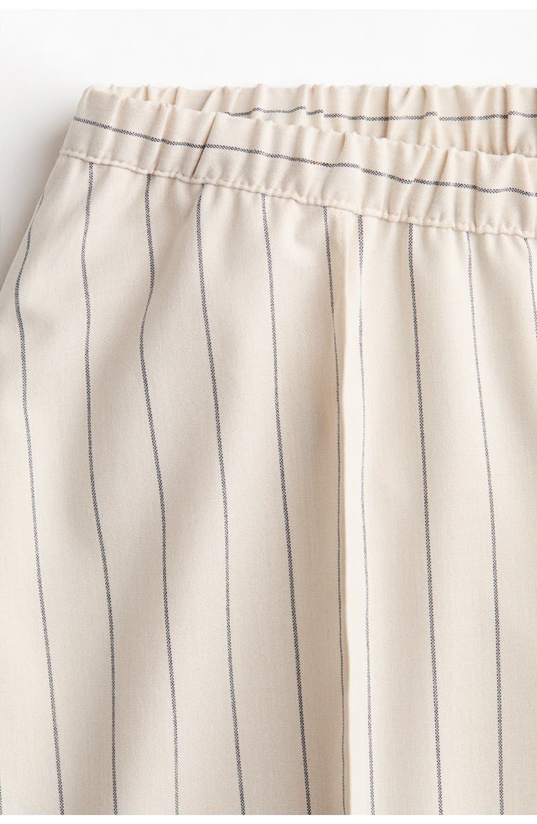 H&M Mama Before & After Wide Crease-detail Trousers, Alternate, color, Cream/Striped