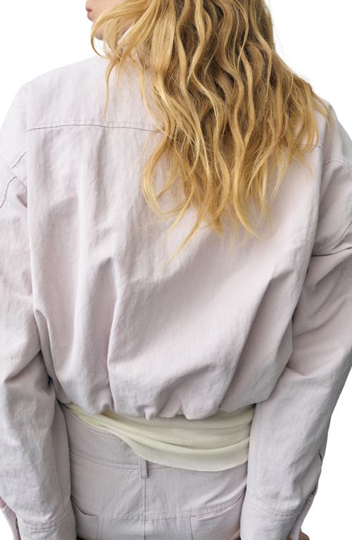 Mango Amalia Crop Jacket In Lilac