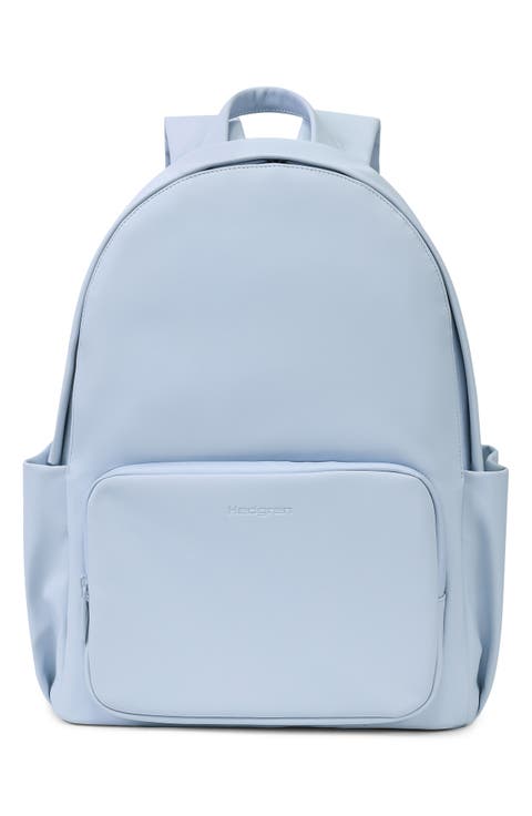 baby blue leather backpack Easy Going Light Varsity It comes with a useful changing mat. BabbleRoo Leather Diaper Bag Backpack