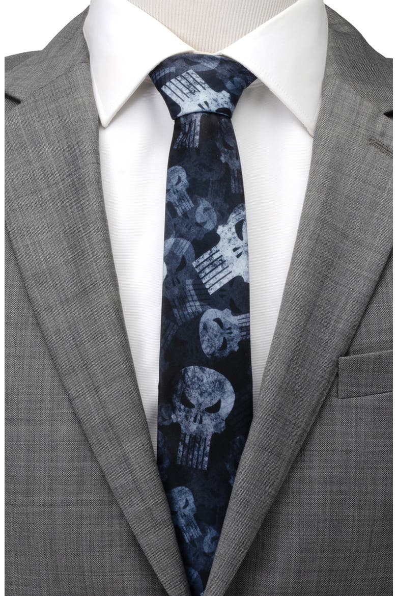 x Marvel Punisher Tie, Alternate, color, TEAL