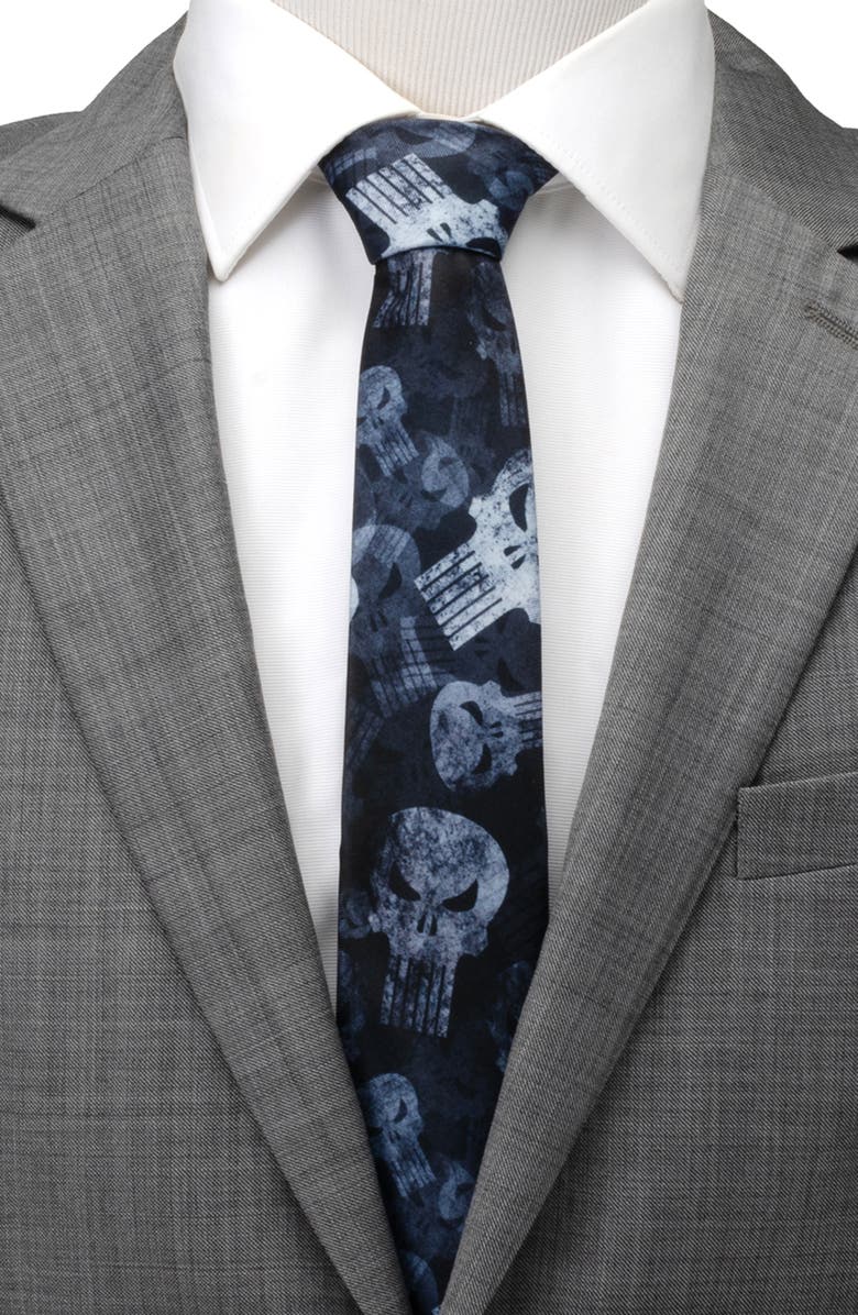 Cufflinks, Inc. x Marvel Punisher Tie, Alternate, color, Teal