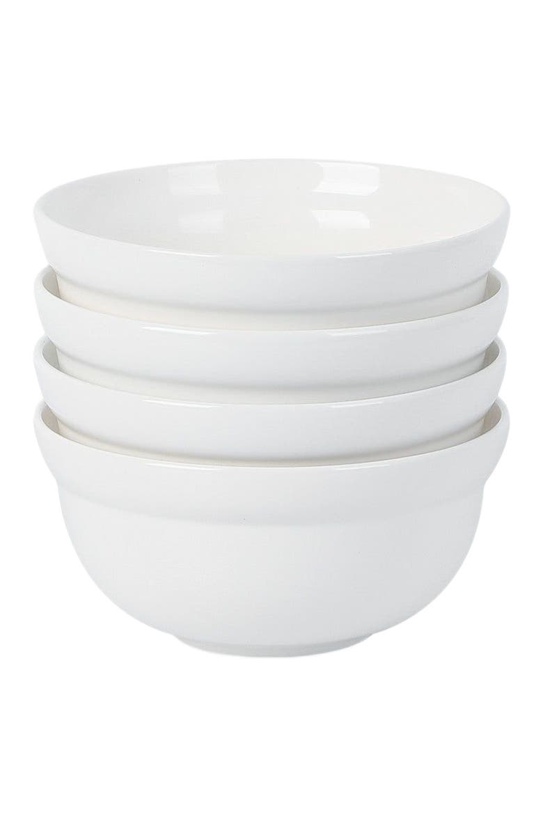 Virtuo Porcelain 4-Piece Bowl Set, Main, color, White