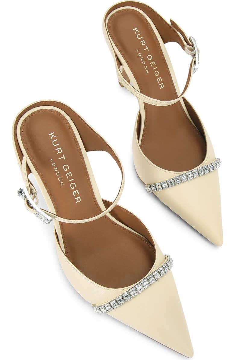 Kurt Geiger London Strass Pointed Toe Mule, Alternate, color, Natural