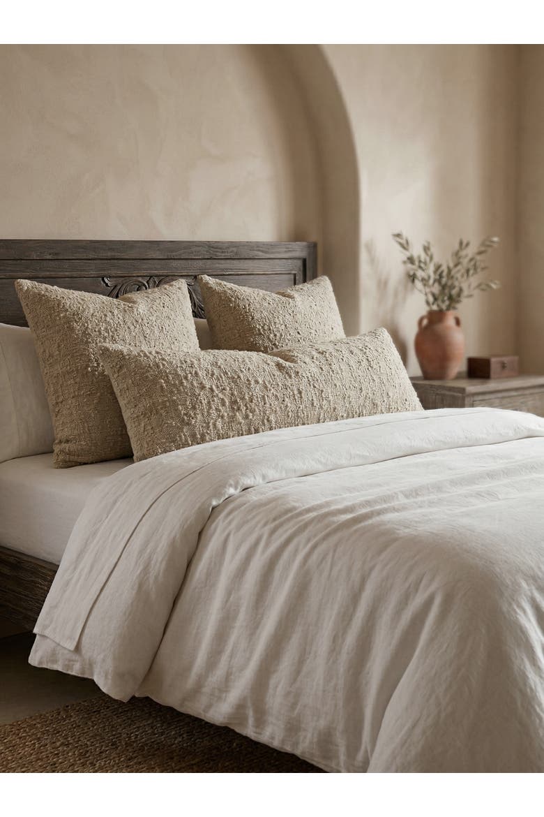Cozy Cotton Boucle Body Pillow with Down Insert, Alternate, color, Beige