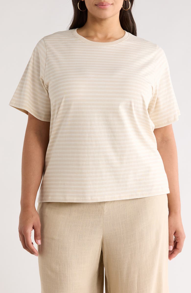 Nordstrom Relaxed Fit Pima Cotton Crewneck T-Shirt, Main, color, Beige- Ivory Daphney Stp