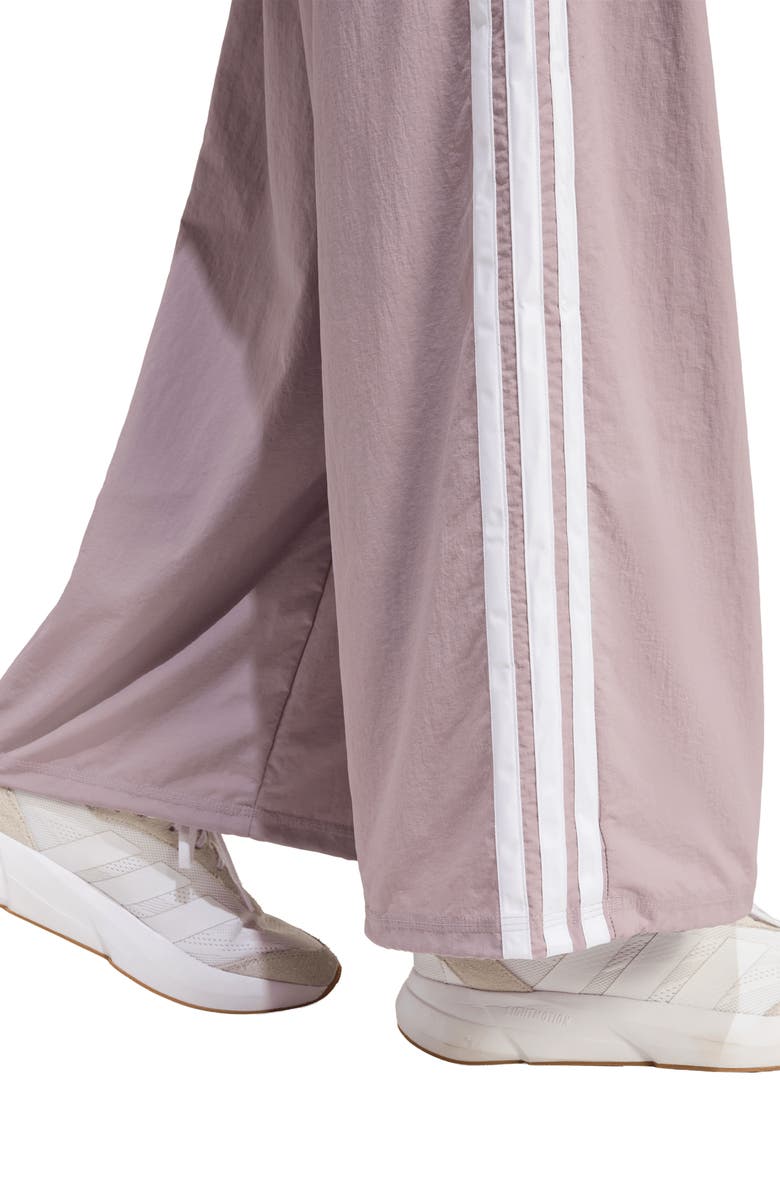 adidas 3-Stripe Wide Leg Track Pants, Alternate, color, Preloved Fig/ White