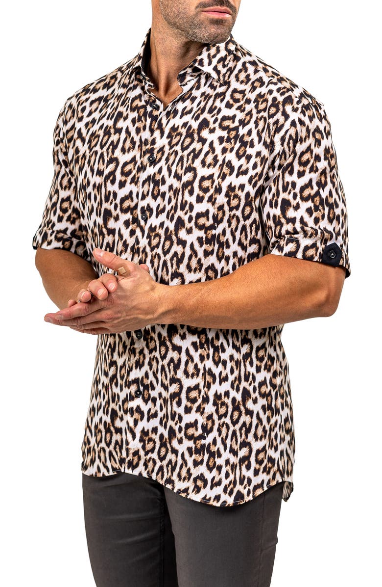 Maceoo Galileo Marthy Short Sleeve Button-Up Shirt, Alternate, color,
