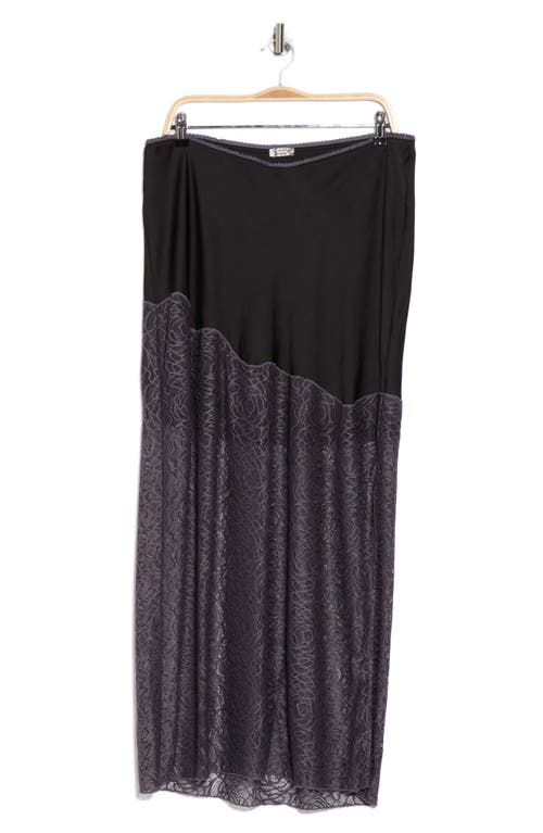 Free People Gemini Half Moon Slip Midi Skirt In Black