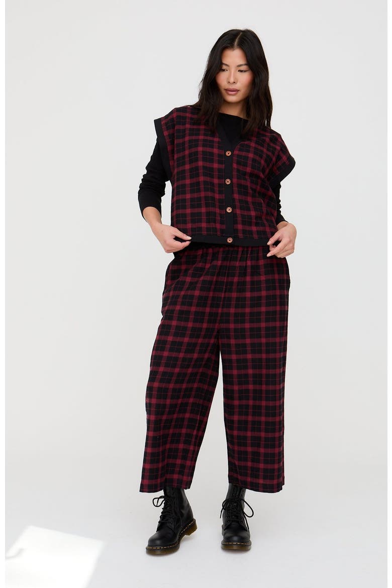 Organic Cotton Judy Crop Trousers, Alternate, color, Red