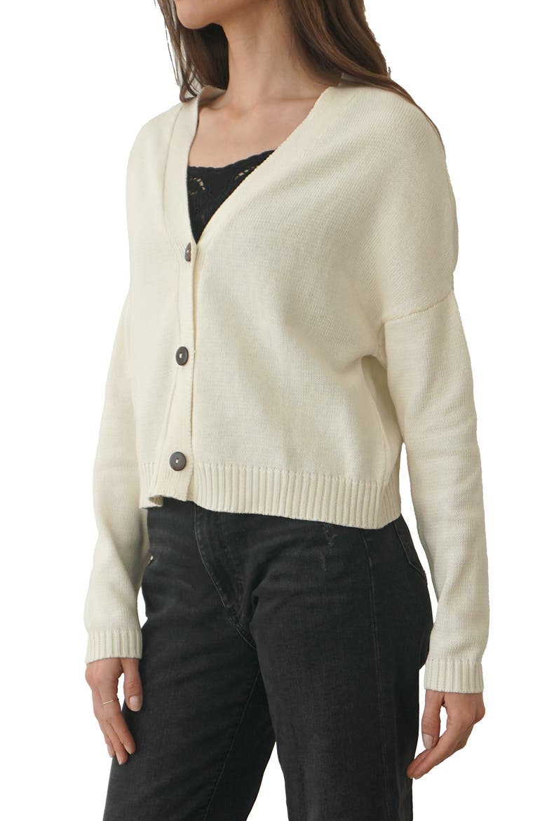 Diana Cropped Cardigan, Alternate, color, Oat Milk