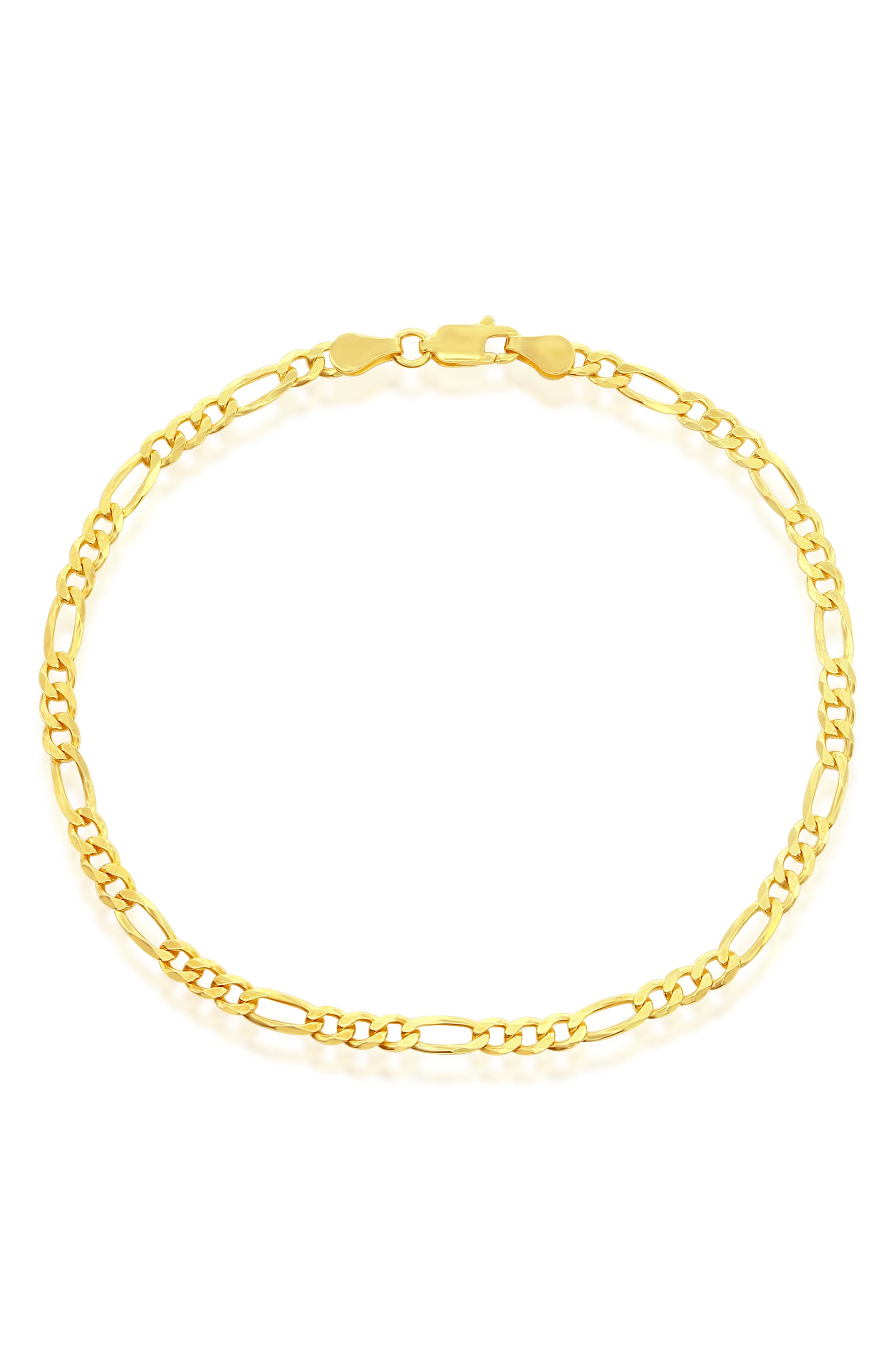 SIMONA 14K Gold Plated Figaro Chain Anklet