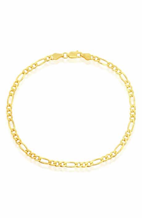 SIMONA 14K Gold Plated Figaro Chain Anklet