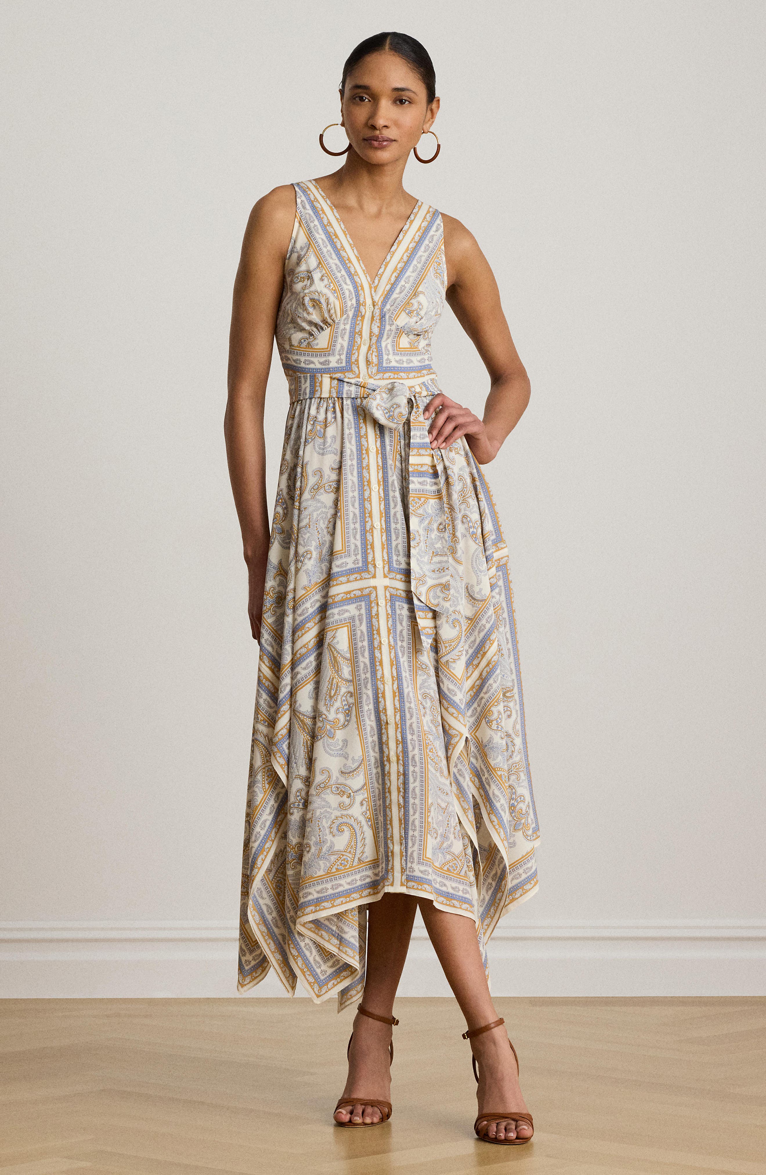 Paisley Print Sleeveless A-Line Dress - image 2