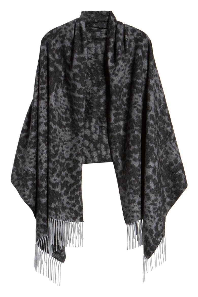 Jacquard Cashmere Wrap, Alternate, color, GREY DARK COMBO