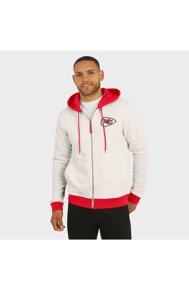 Darius Rucker Collection by Fanatics Men's Darius Rucker Collection by Fanatics Cream Kansas City Chiefs Distressed Graphics Full-Zip Hoodie, Alternate, color, Cream