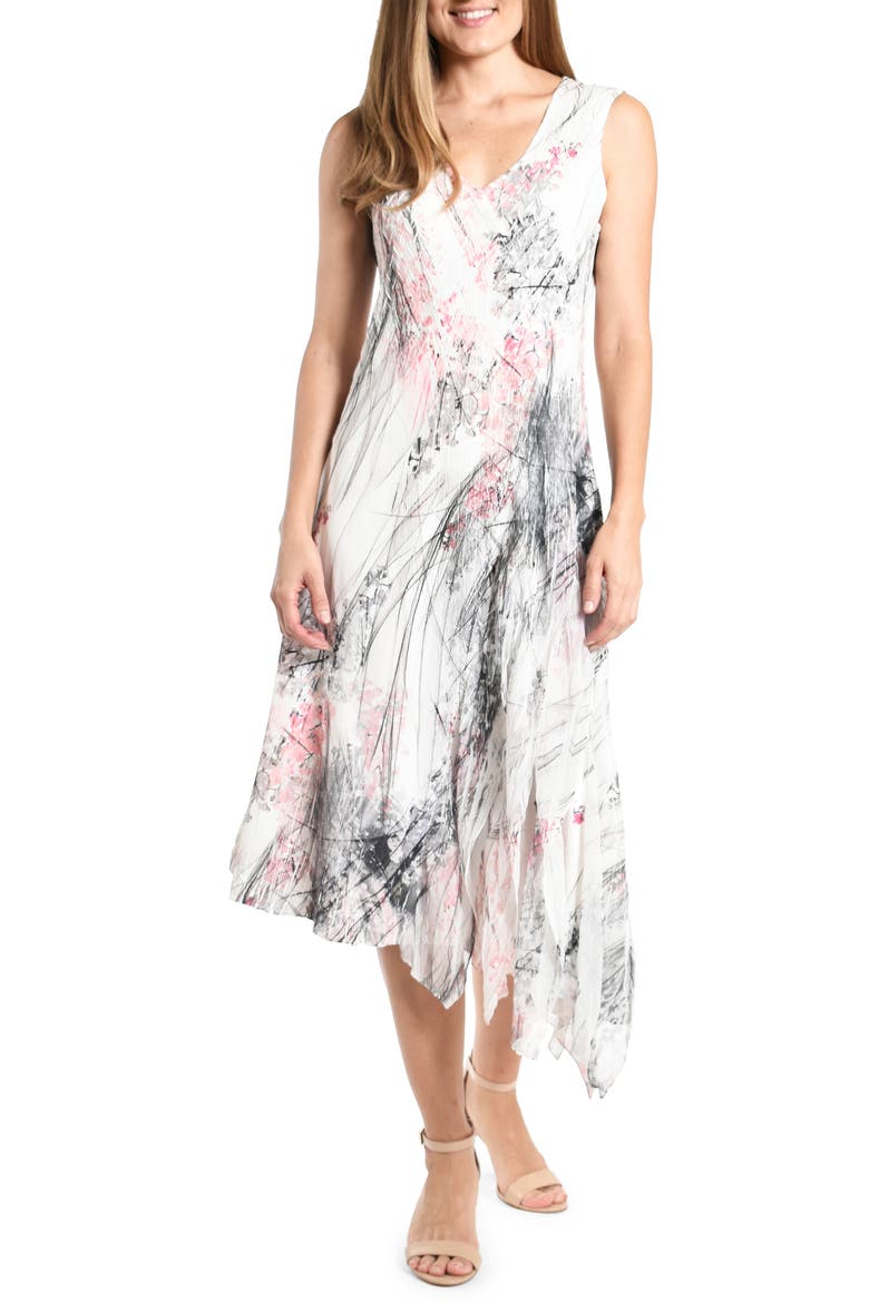 Asymmetrical Hem Georgette Cocktail Dress, Main, color, ISLAND BREEZE