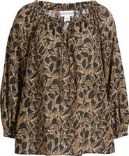 Nordstrom Ruffle Neck Tie Front Top