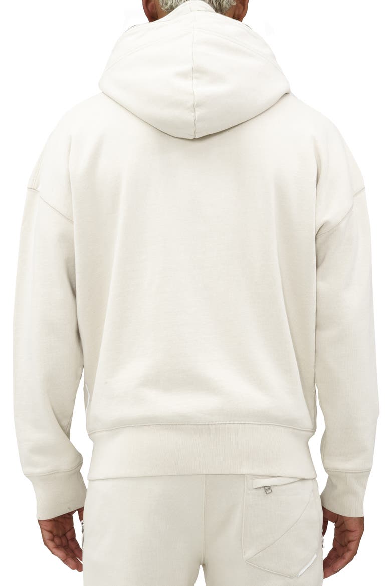 Double Hood Triangle Logo Zip Hoodie, Alternate, color, CREAM