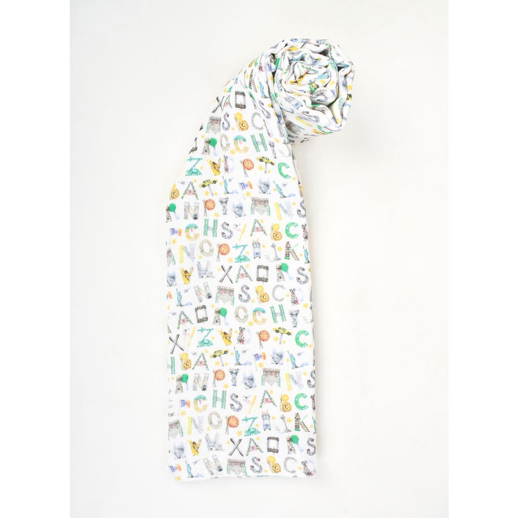 Timo & Violet Nyc Alphabet Soup Shawl Blanket In White