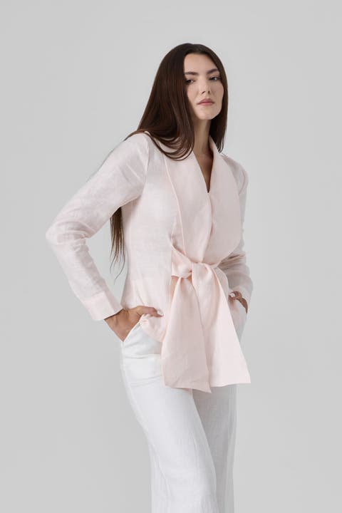 Linen Waist Tie Shirt