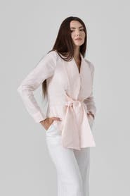 Le Fafo Linen Waist Tie Shirt