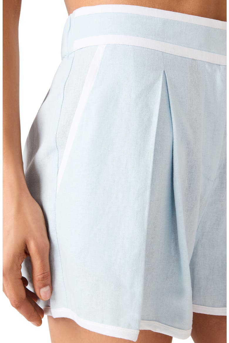 Fable Linen Blend Shorts, Alternate, color, POWDER BLUE