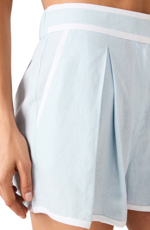 Steve Madden Fable Linen Blend Shorts In Blue