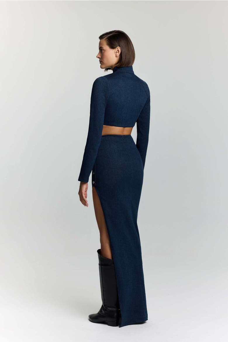 Whispers Denim Skirt, Alternate, color, Blue