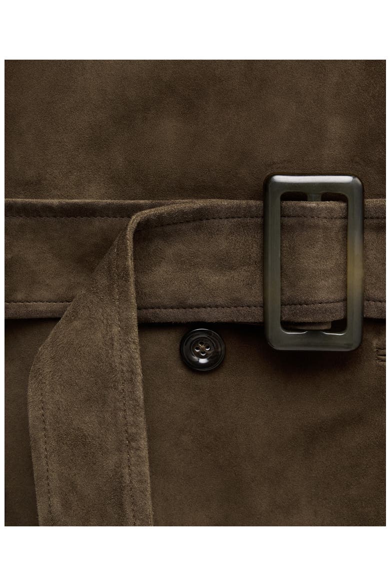 Belted Suede Jacket, Alternate, color, KHAKI GREEN
