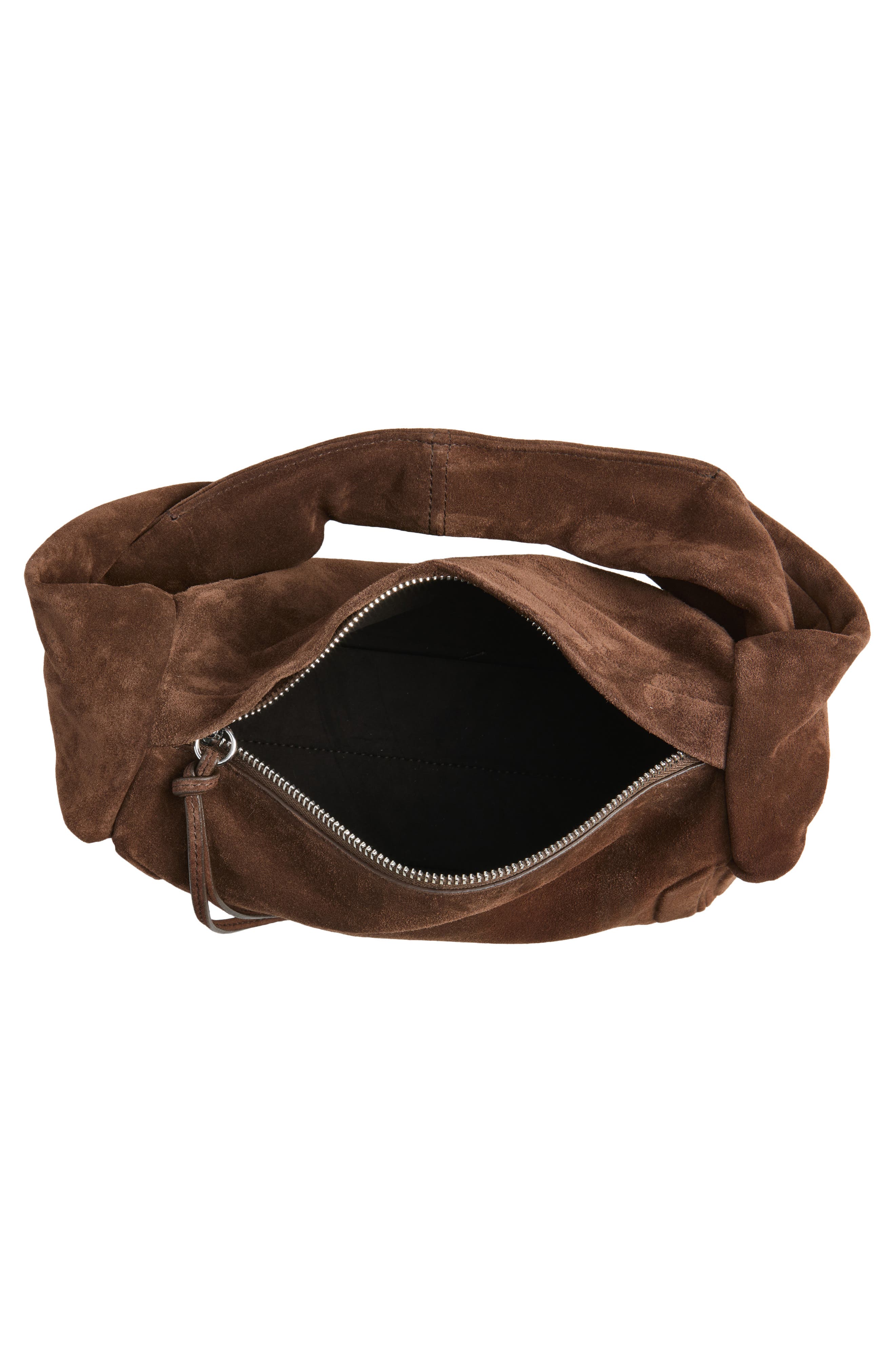 Small Box East West Leather Bag, Alternate, color, DARK BROWN