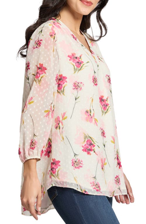 Jones New York V-neck Tunic Top In Jones White Multi