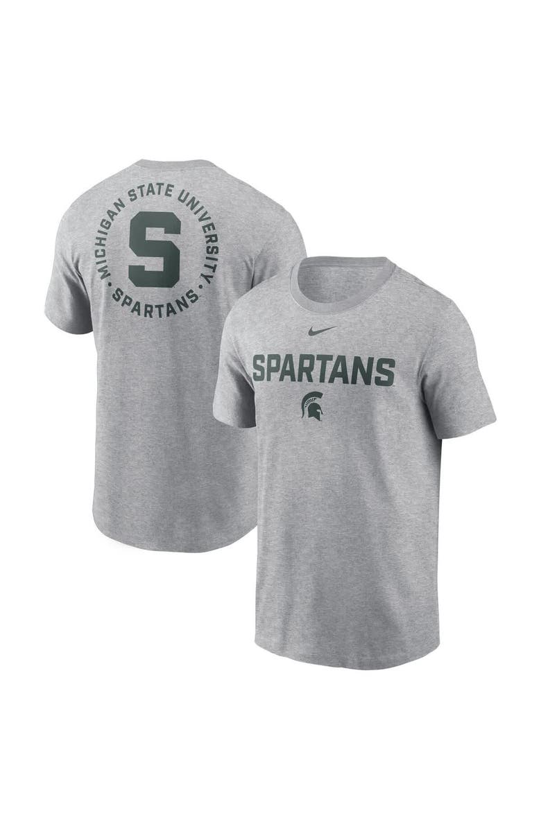 Nike Men's Nike Heather Gray Michigan State Spartans Campus 2-Hit T-Shirt, Main, color, Heather Gray