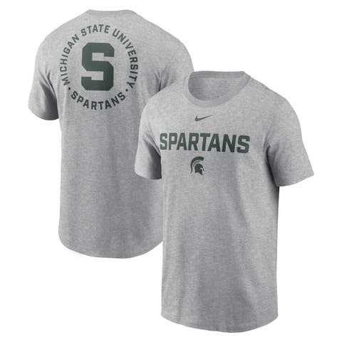 Men's Nike Heather Gray Michigan State Spartans Campus 2-Hit T-Shirt