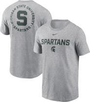 Nike Men's Nike Heather Gray Michigan State Spartans Campus 2-Hit T-Shirt