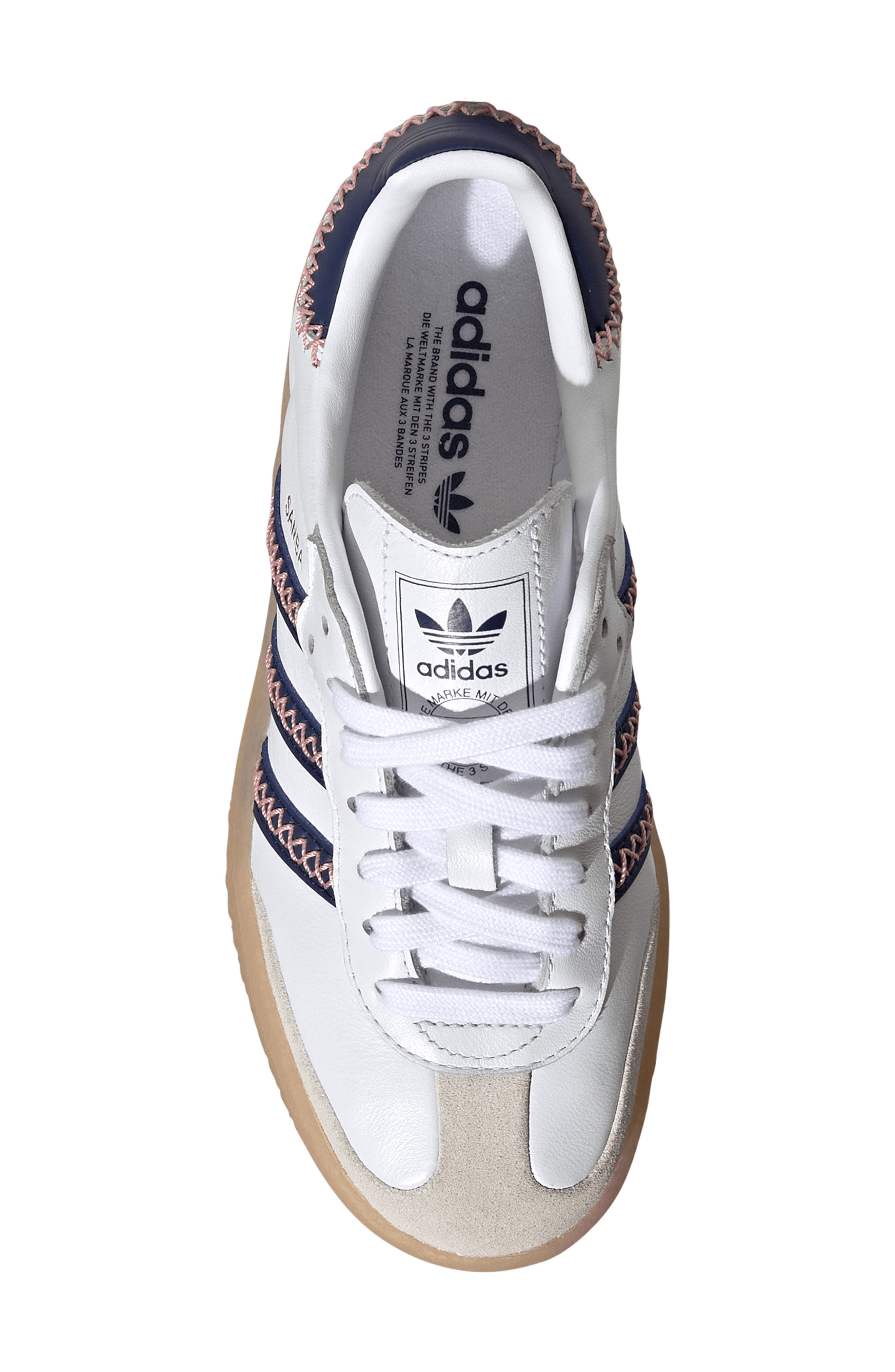 adidas Kids' Sambae Sneaker, Alternate, color, Off White/ Blush Pink/ Gum 3