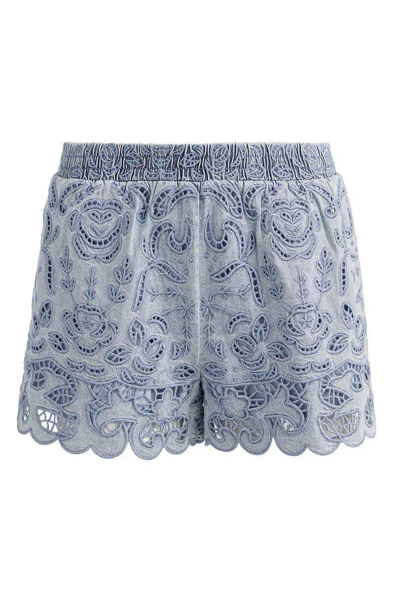 Alice + Olivia Kenley Eyelet Shorts, Alternate, color, Sierra Light Blue