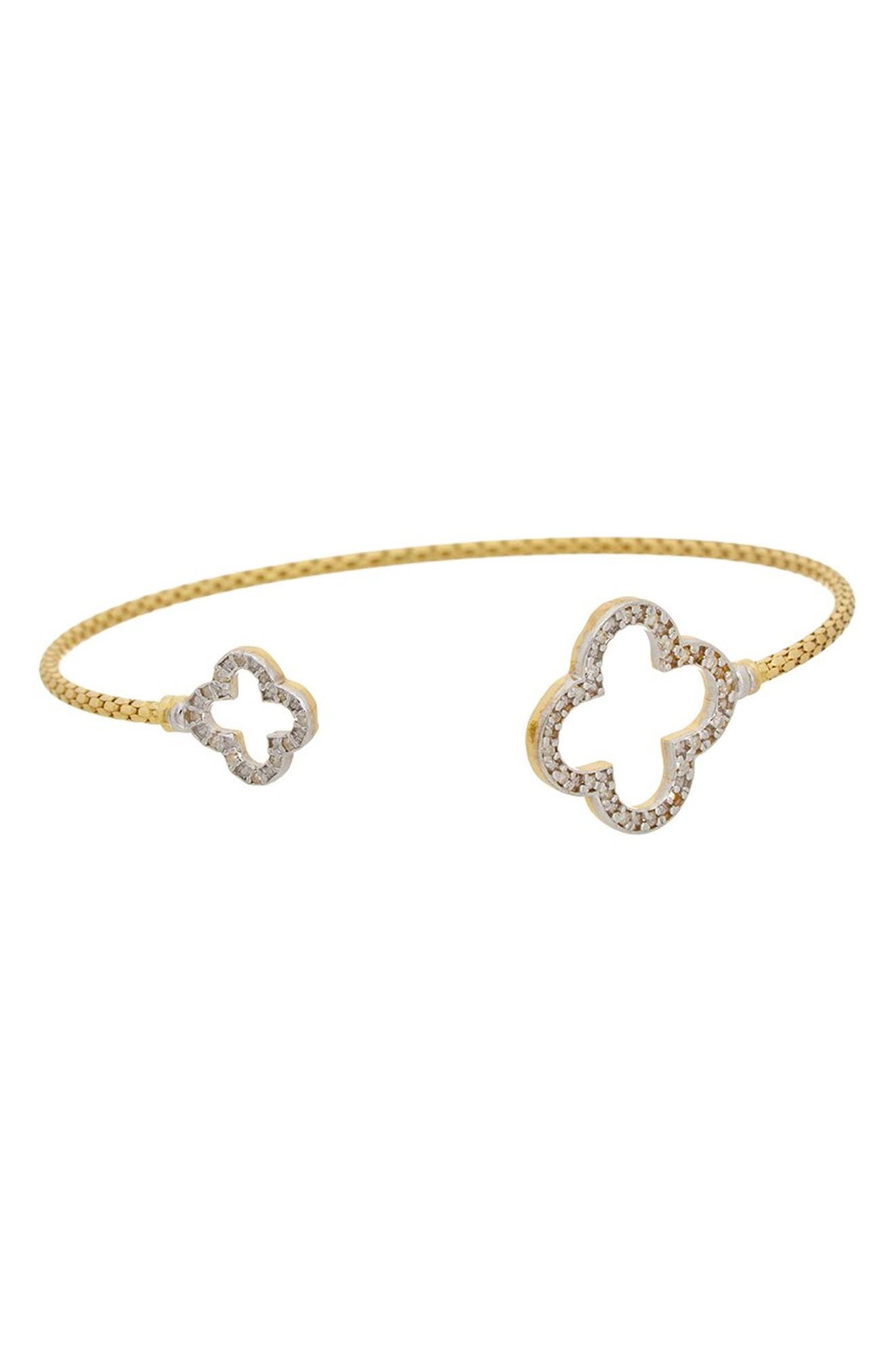 Diamond Quatrefoil Cuff Bangle