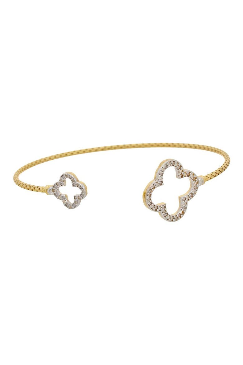 Diamond Quatrefoil Cuff Bangle, Main, color, YELLOW