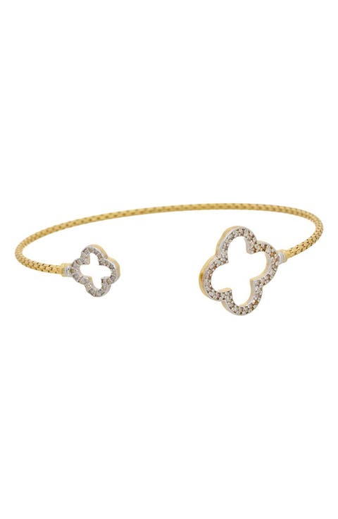 Diamond Quatrefoil Cuff Bangle